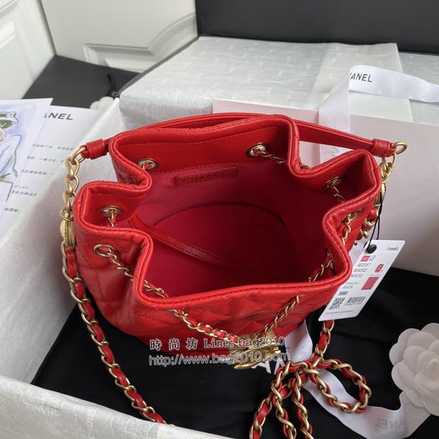 Chanel女包 香奈兒專櫃最新款水桶包 Chanel復古抽繩紐扣包 AS2057  djc4213